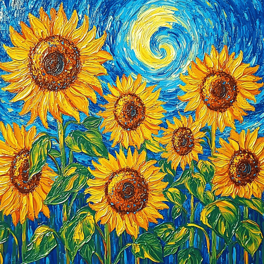 Vincent Van Gogh Inspired Ethereal Sunflowers Paint By Numbers Art