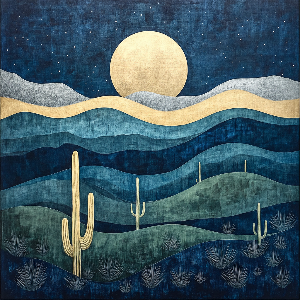 Georgia OKeeffe Inspired Desert At Night painting number kit