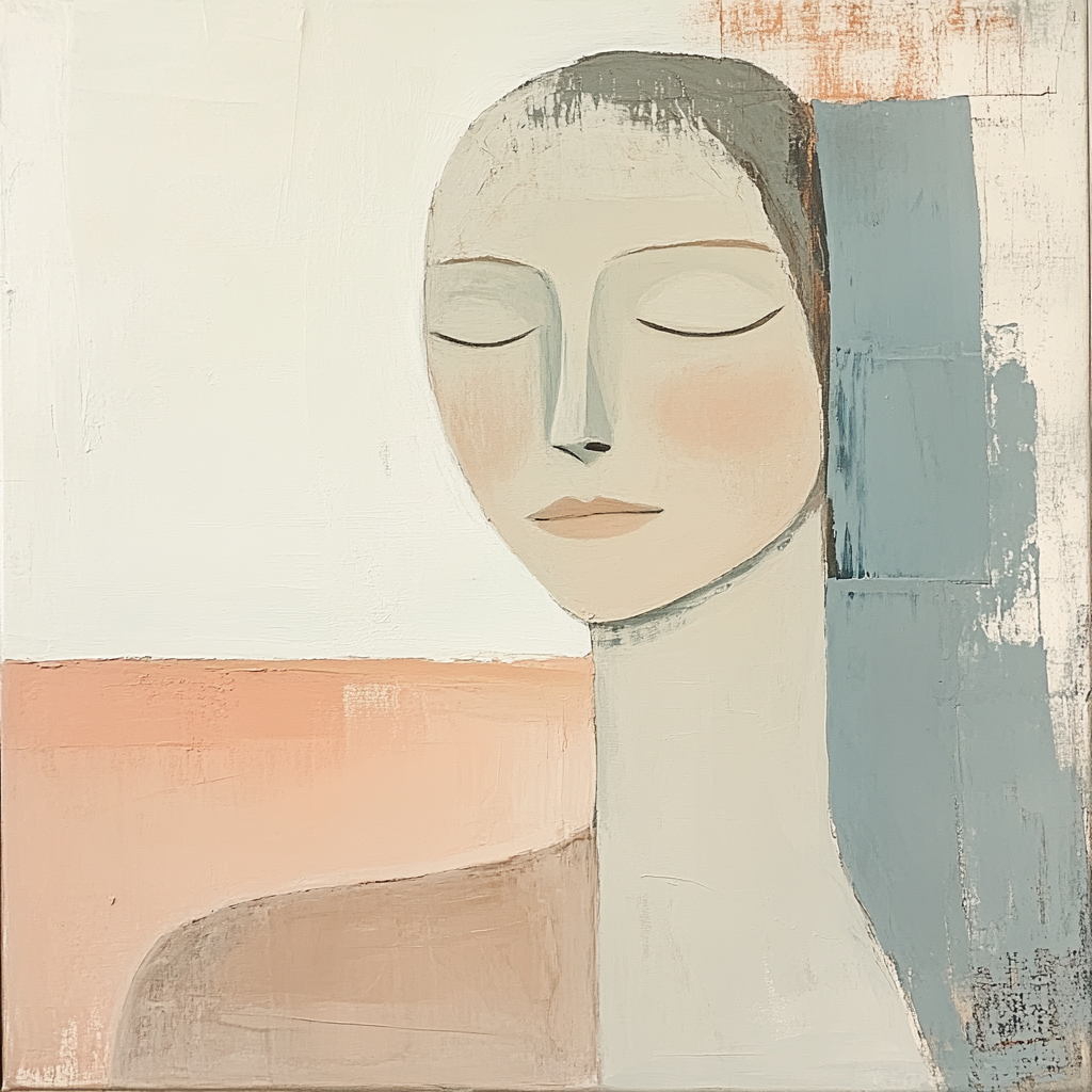 Modigliani Inspired Seated Muse paint by color