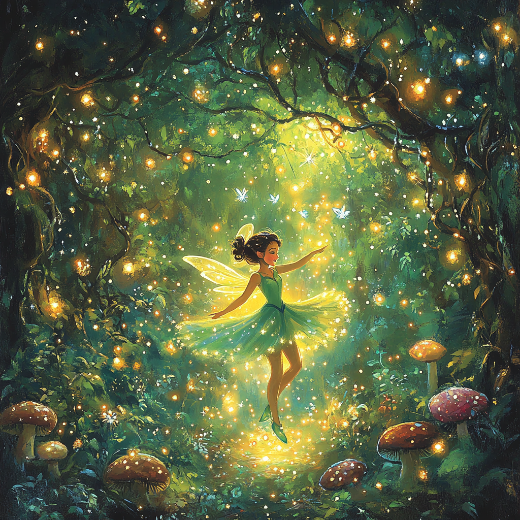 Tinker Bells Magical Forest Dance Paint by numbers art