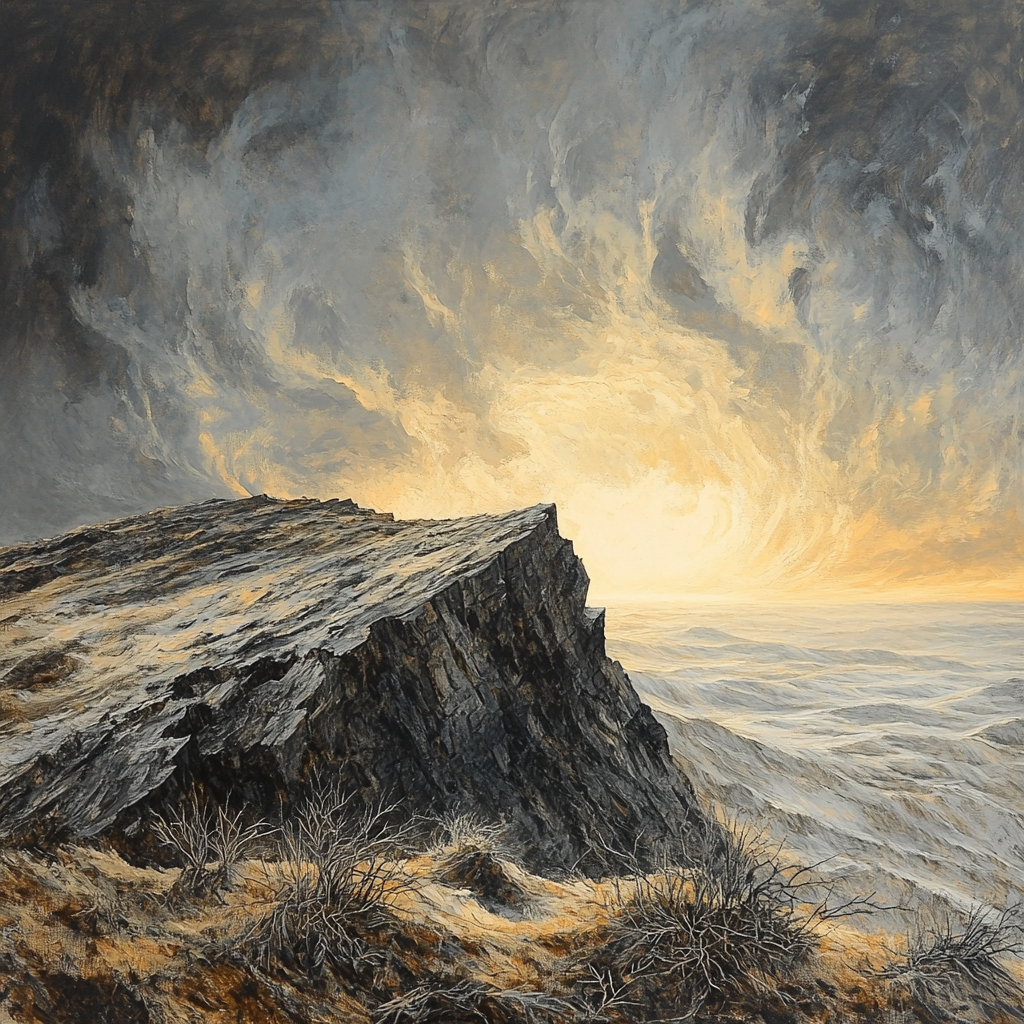 Francisco Goya Inspired Ashen Ridge Beneath Ominous Sky Paint by numbers art