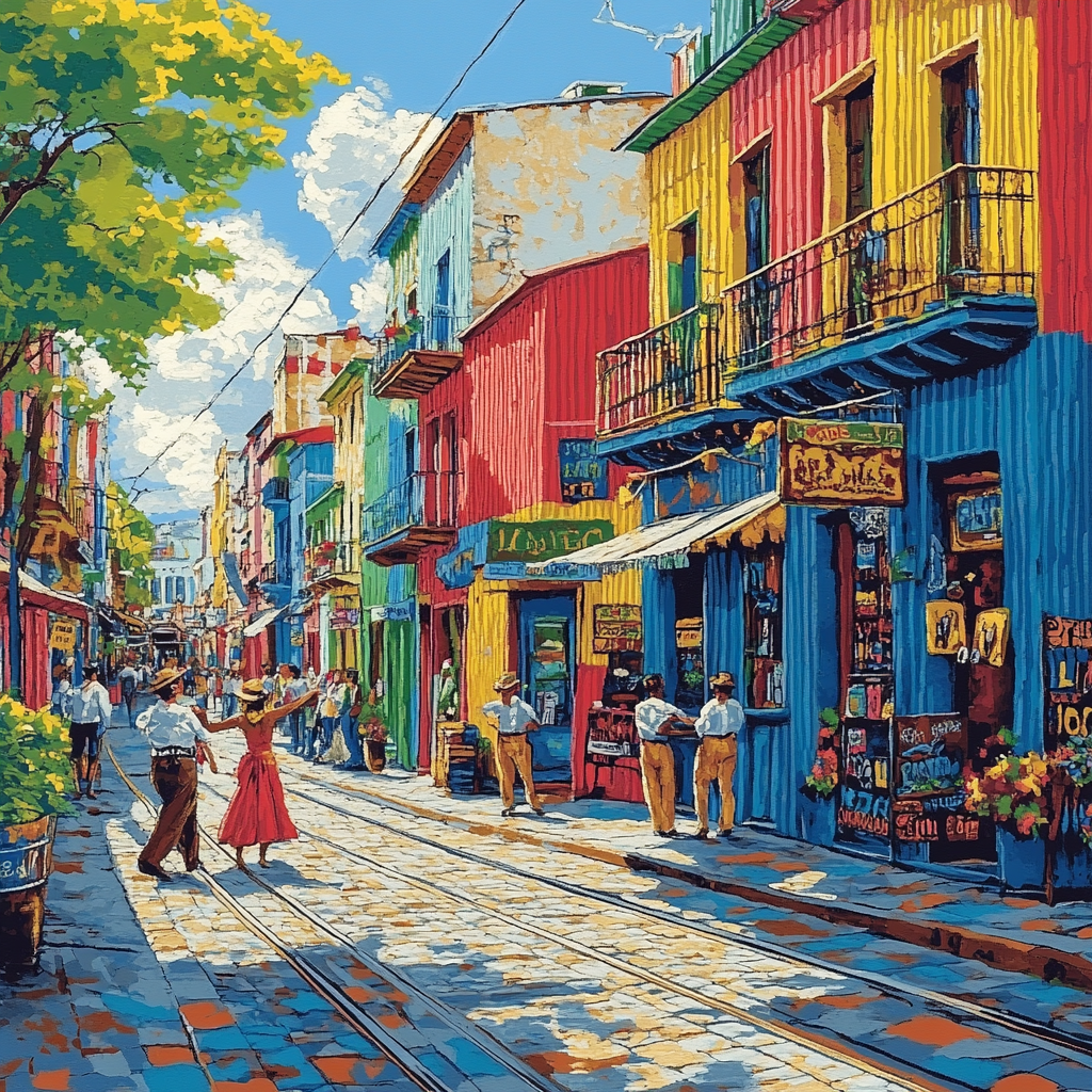 La Boca Colorful Streets And Caminito Buenos Aires Argentina Number painting