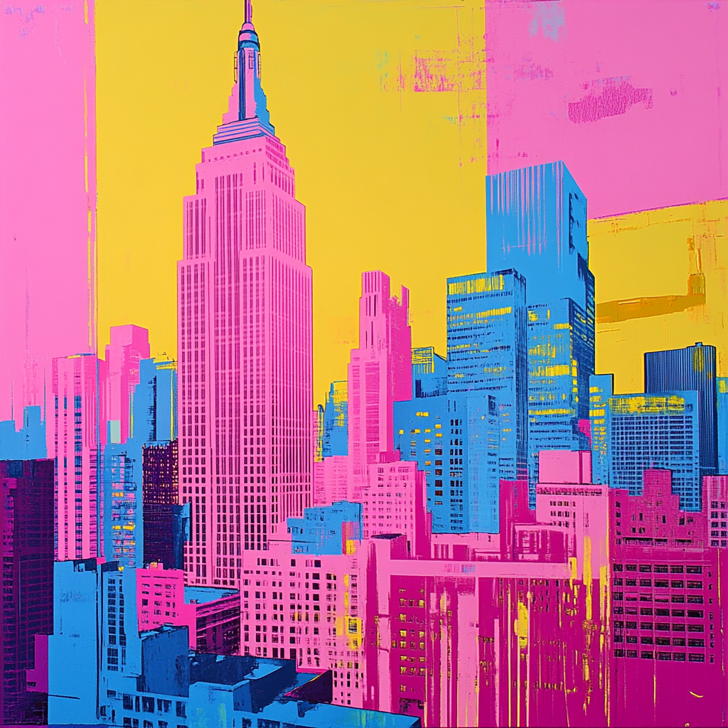 Andy Warhol Inspired Neon Pop Art Cityscape Paint by numbers kits
