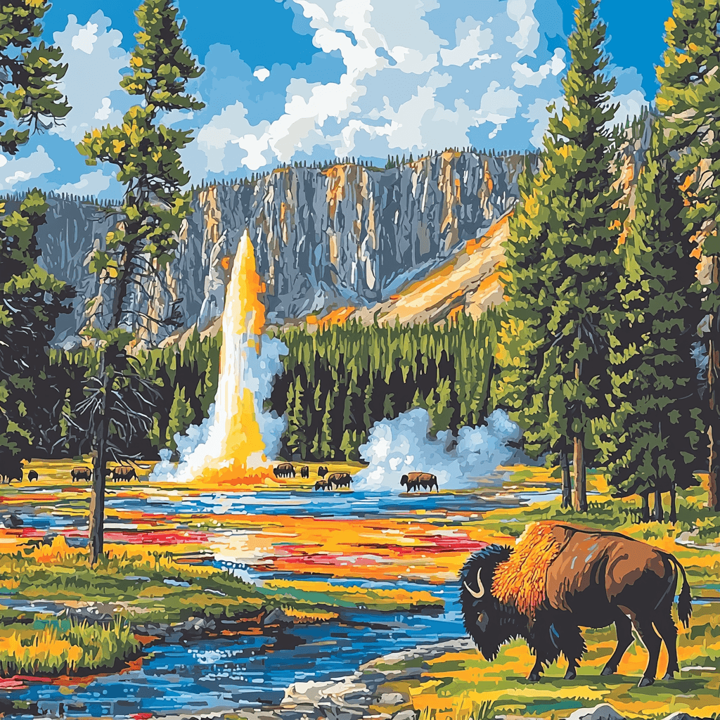 Yellowstone National Park - Wyoming Paint By Numbers