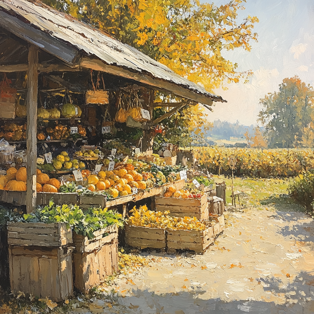 Pissarro Inspired Harvest Stall DIY paint by numbers