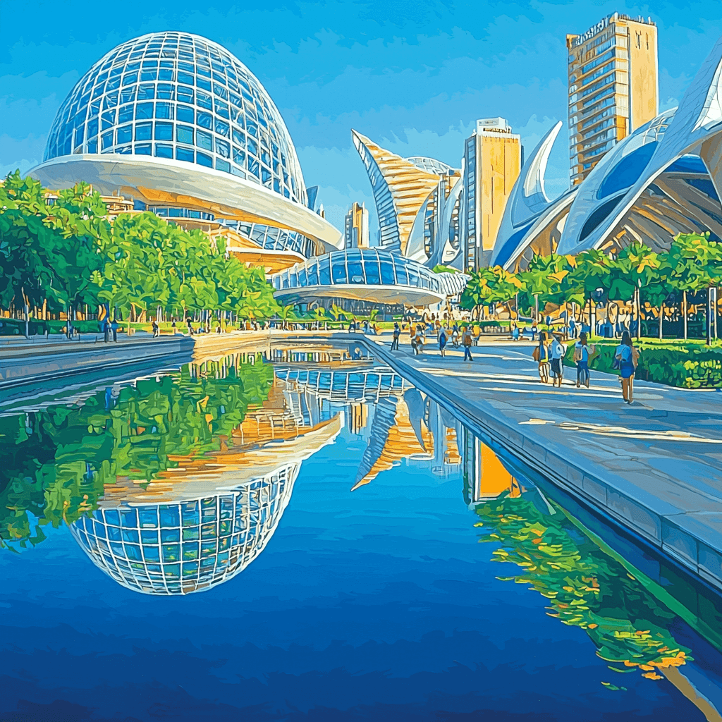 The City Of Arts And Sciences Paint By Color
