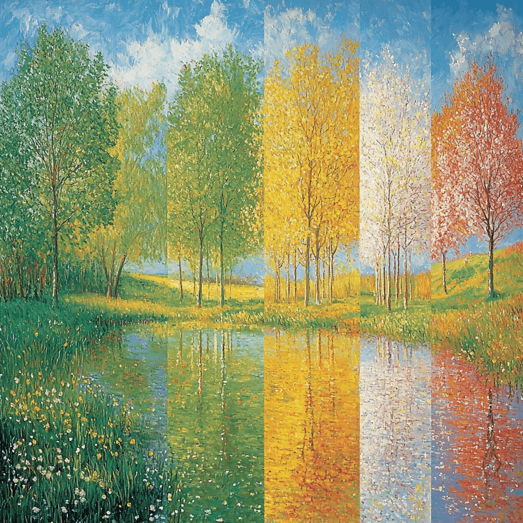 Claude Monet Inspired Dance Of Seasons Painting Number Kit