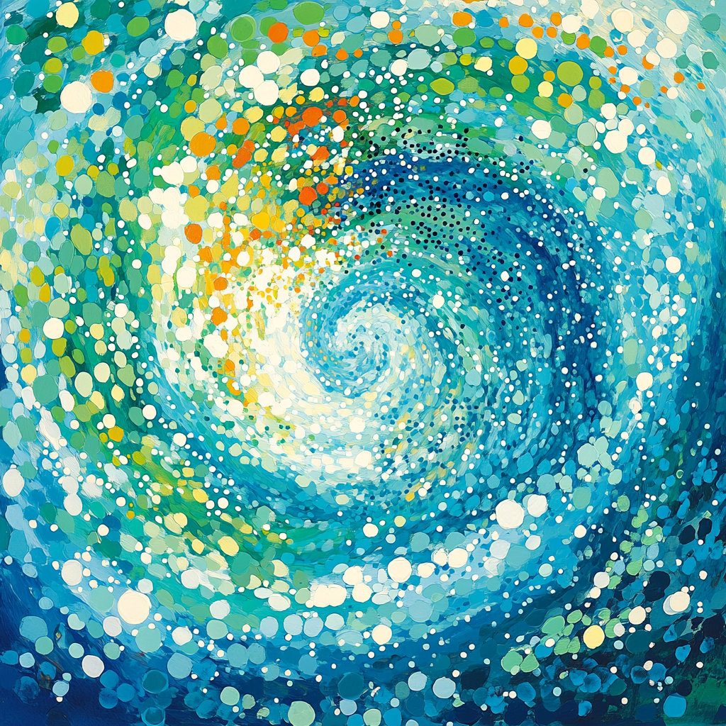 Georges Seurat Inspired Vibrant Abstract Ocean Paint by numbers kits