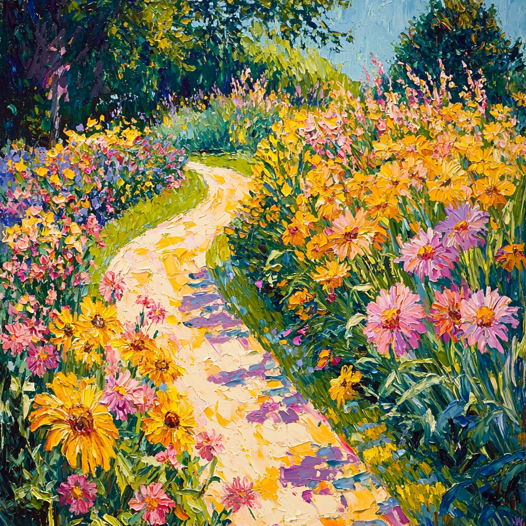 Vincent Van Gogh Inspired Sunlit Garden Pathway Numbered Painting Kits