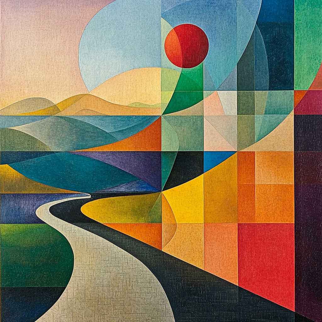 Kazimir Malevich Inspired Abstract Landscapes Numbered Painting Kits