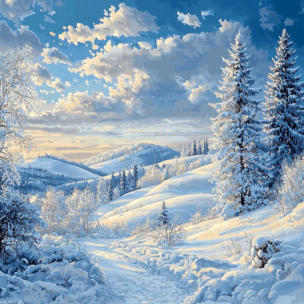 Caspar David Friedrich Inspired Winter Serenity Paint By Color