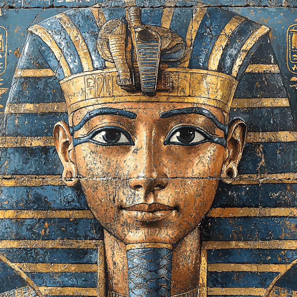 Ancient Egyptian Style Inspired Pharaoh's Golden Glance Number Painting
