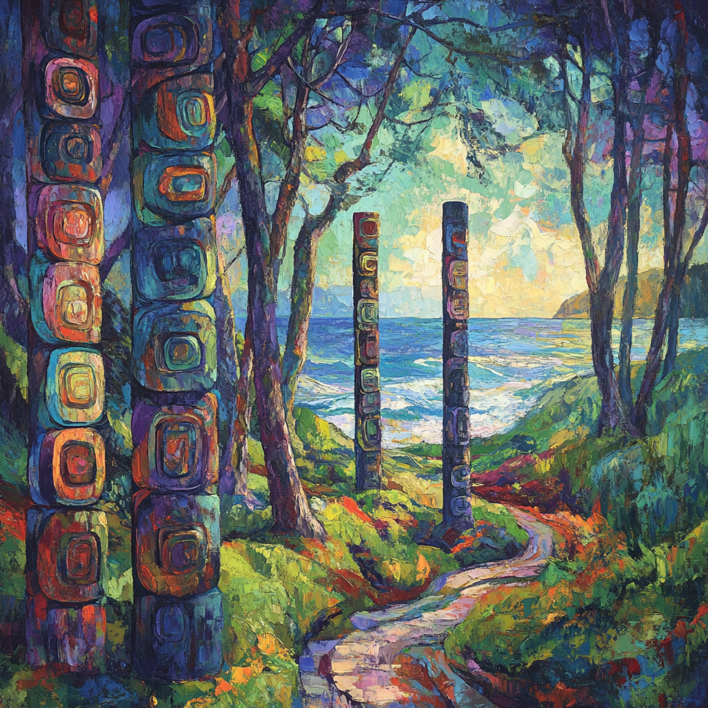 Emily Carr Inspired Totem Grove Rhythm Numbered painting kits