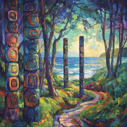 Emily Carr Inspired Totem Grove Rhythm Numbered painting kits
