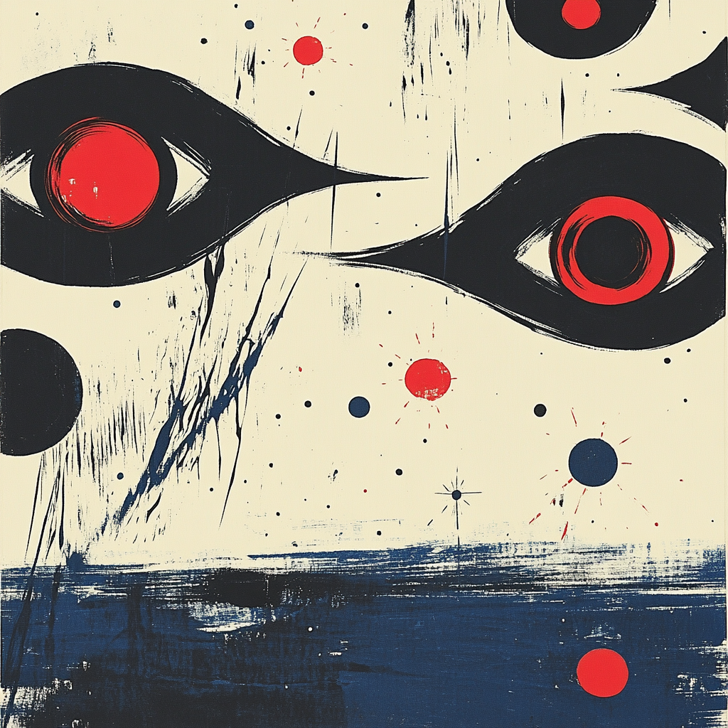 Joan Miró Inspired Midnight Odyssey paint by number