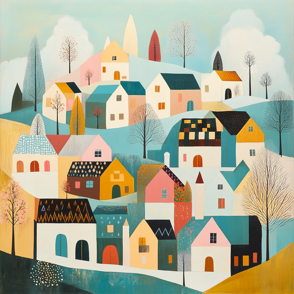 Paul Klee Inspired Dreamy Village Paint by numbers art
