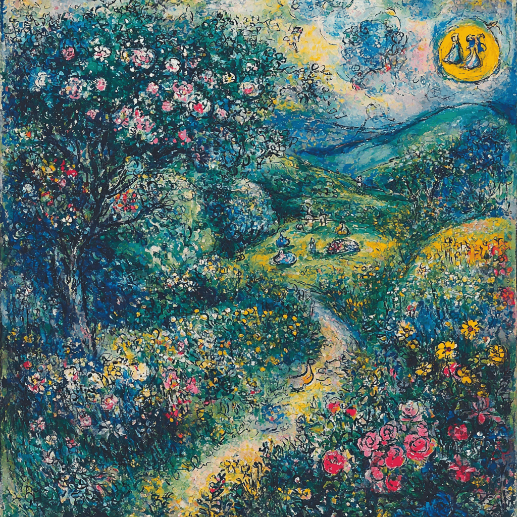Marc Chagall Inspired Fantasy Meadow Paint By Color