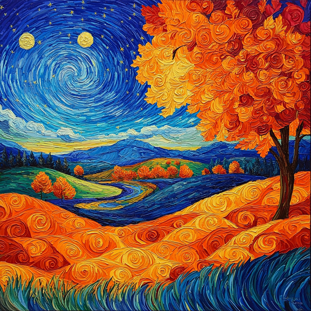 Vincent Van Gogh Inspired Vincent's Vibrant Autumn Painting Number Kit