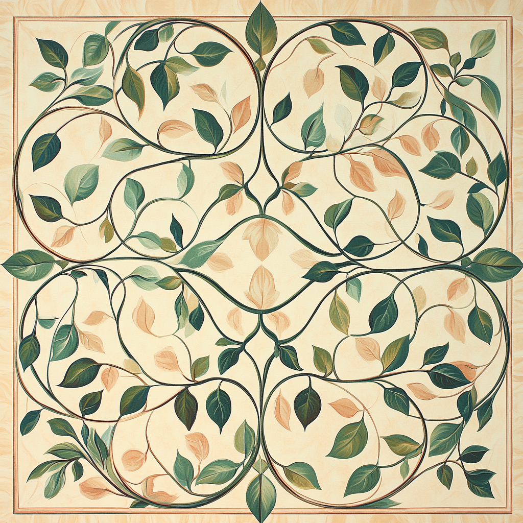 Alphonse Mucha Inspired Autumnal Labyrinth Of Vines DIY paint by numbers