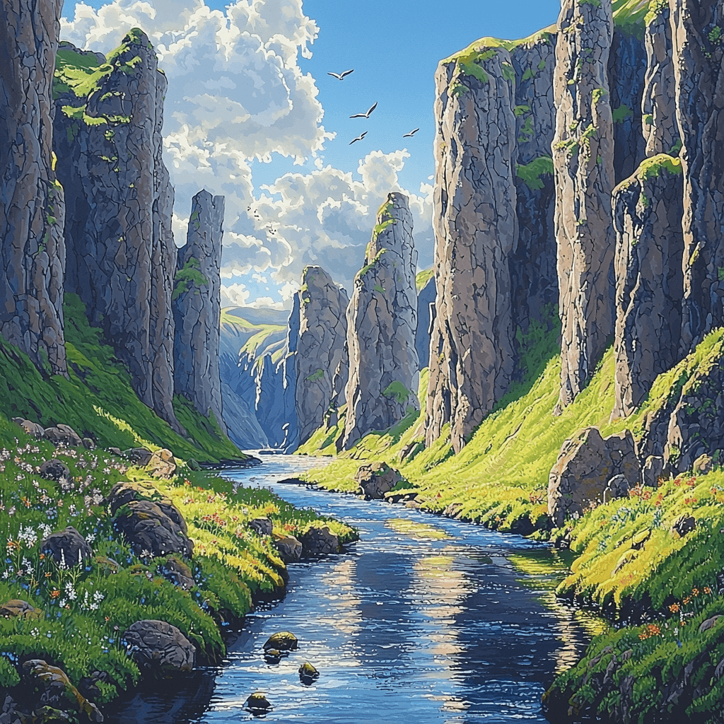 Fjadrargljufur Canyon Numbered Painting Kits