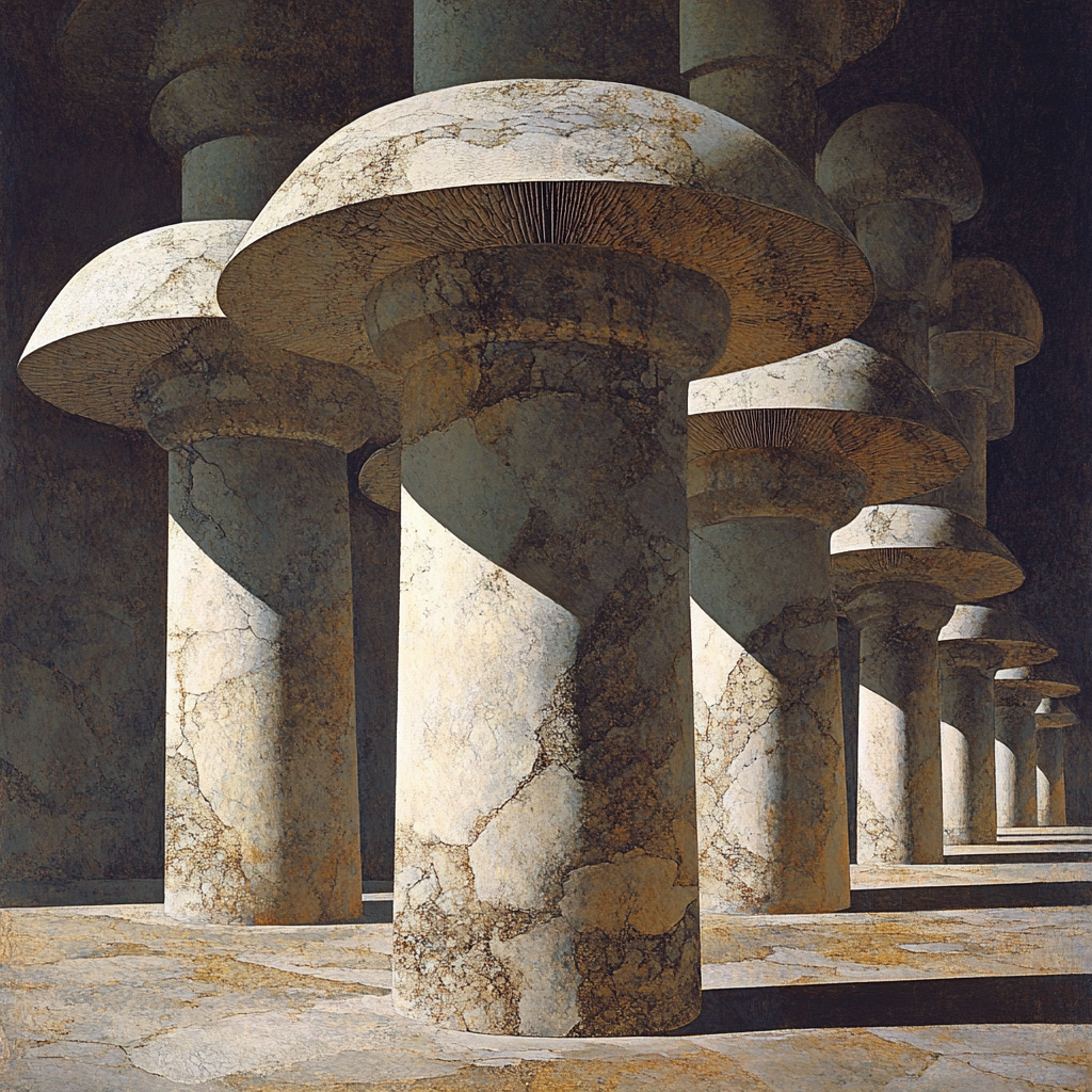 Michelangelo Inspired Granite Fungal Pillars Paint by numbers kits