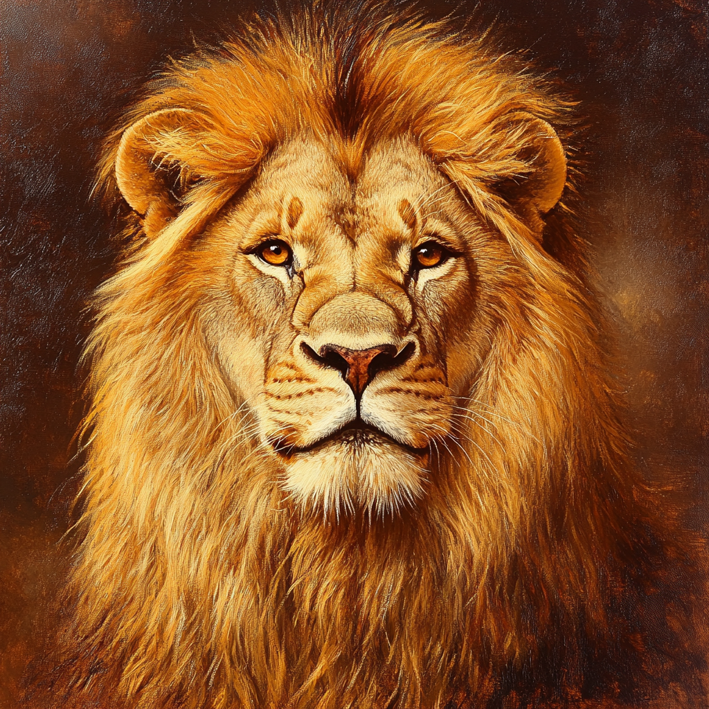Edwin Landseer Inspired Noble Lion Portrait paint by color