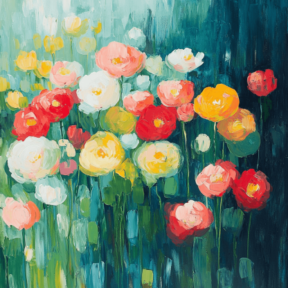 Claude Monet Inspired Abstract Garden Bliss Paint By Color