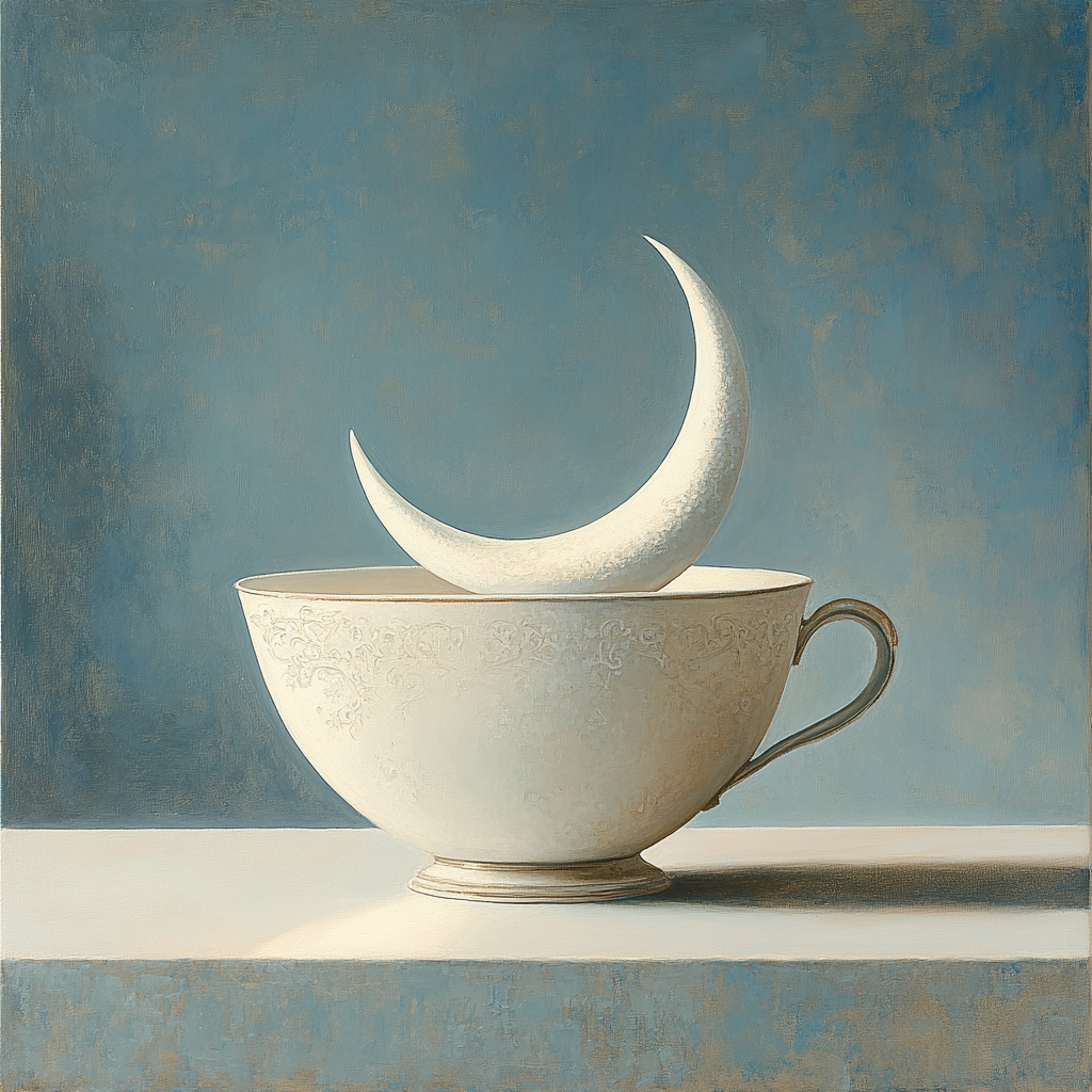 Rene Magritte Inspired Tea With The Moon Painting by numbers kit