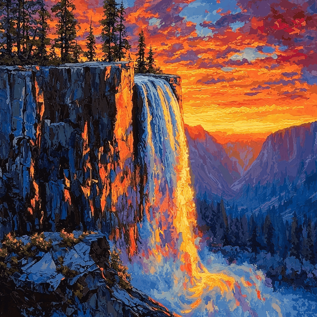 Yosemite Firefall - California Numbered Painting Kits