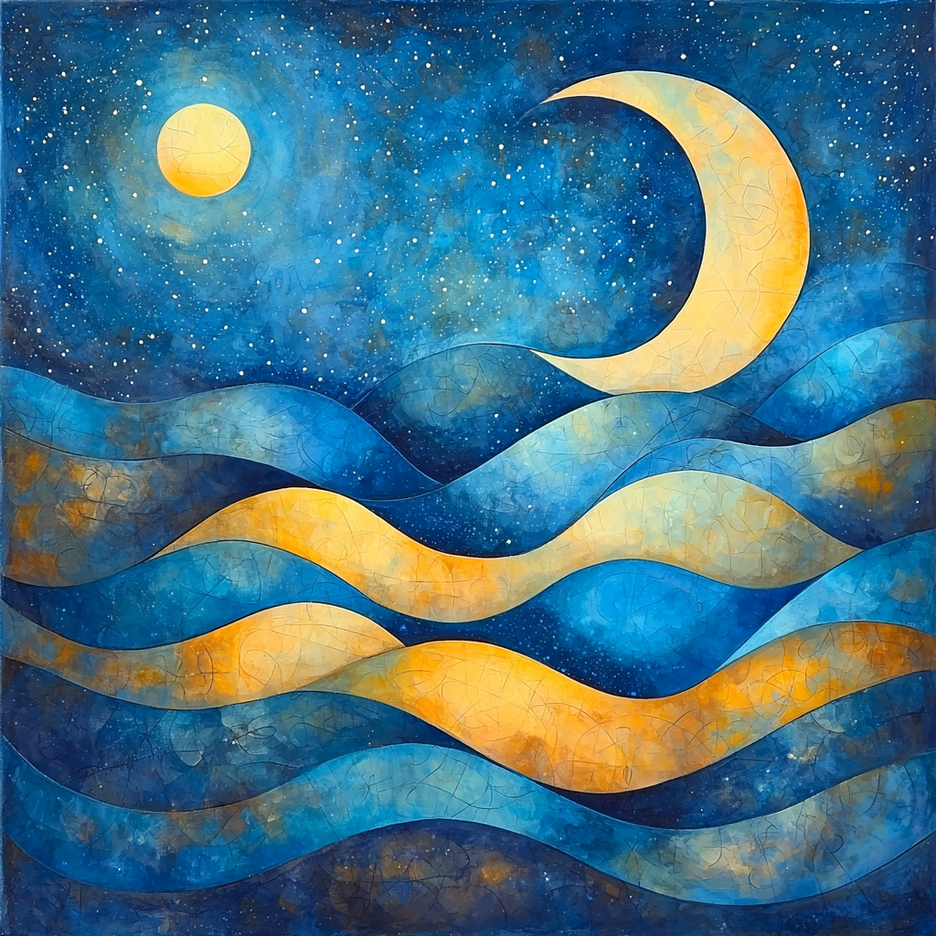 Paul Klee Inspired Cosmic Echoes Number Painting