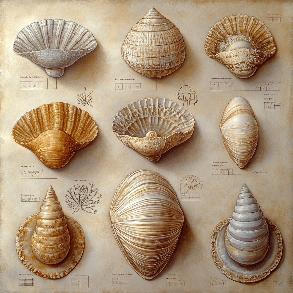 Leonardo Da Vinci Inspired Oceanic Fossil Studies paint by number