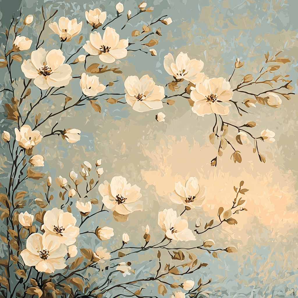 Leonardo Da Vinci Inspired Blossoms In Twilight Paint By Number