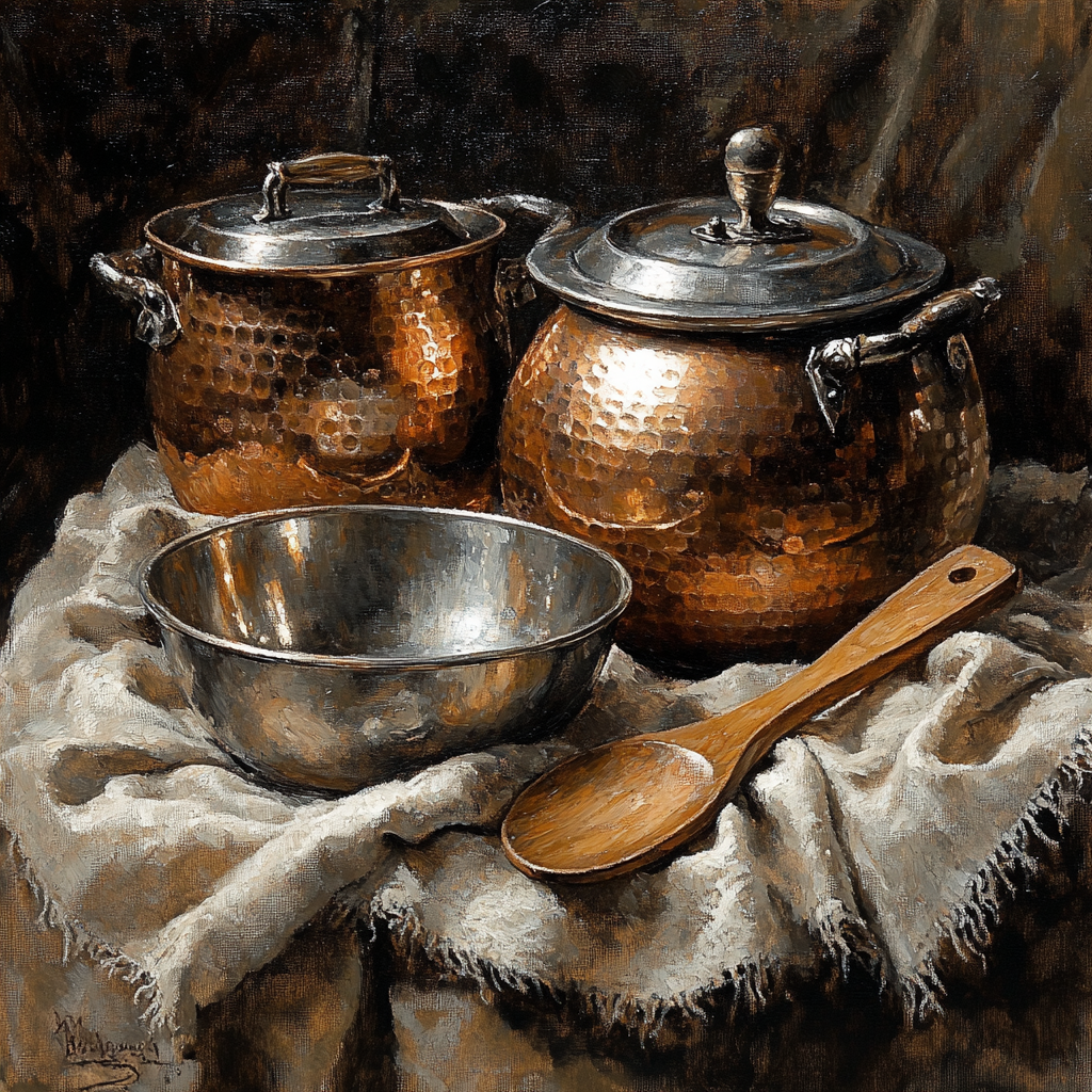 Diego Velázquez Inspired Copper And Pewter Ensemble Paint by numbers kits