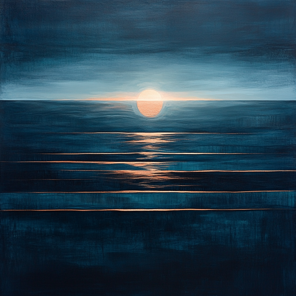 Mark Rothko Inspired Deep Ocean Dusk DIY paint by numbers