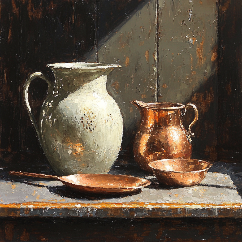 Diego Velázquez Inspired Ceramic Vessels Composition paint by color