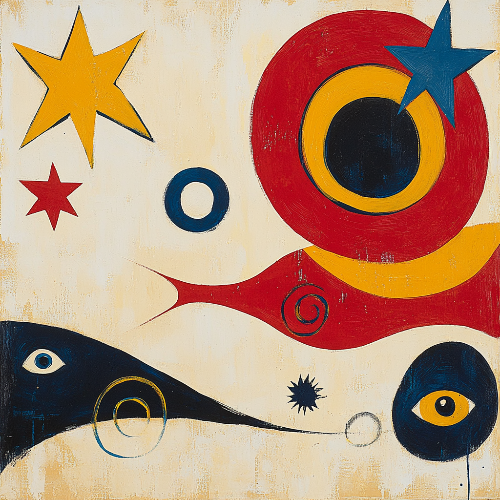 Joan Miró Inspired Joyful Abstraction paint by number