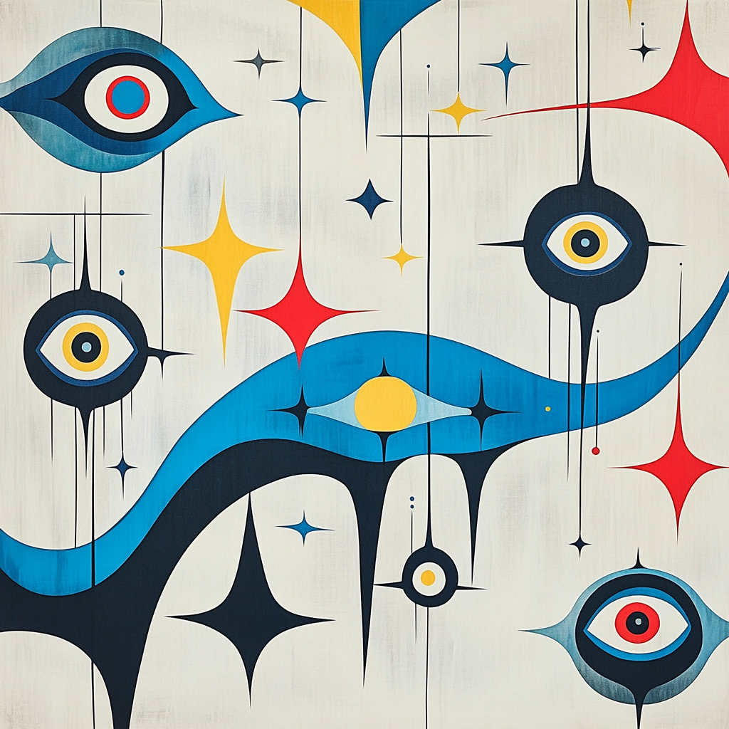 Joan Miró Inspired Floating Constellations DIY paint by numbers