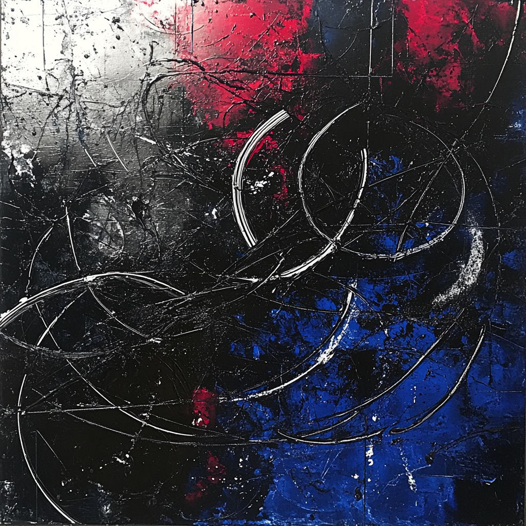 Jackson Pollock Inspired Electric Storm Of Drips paint by color