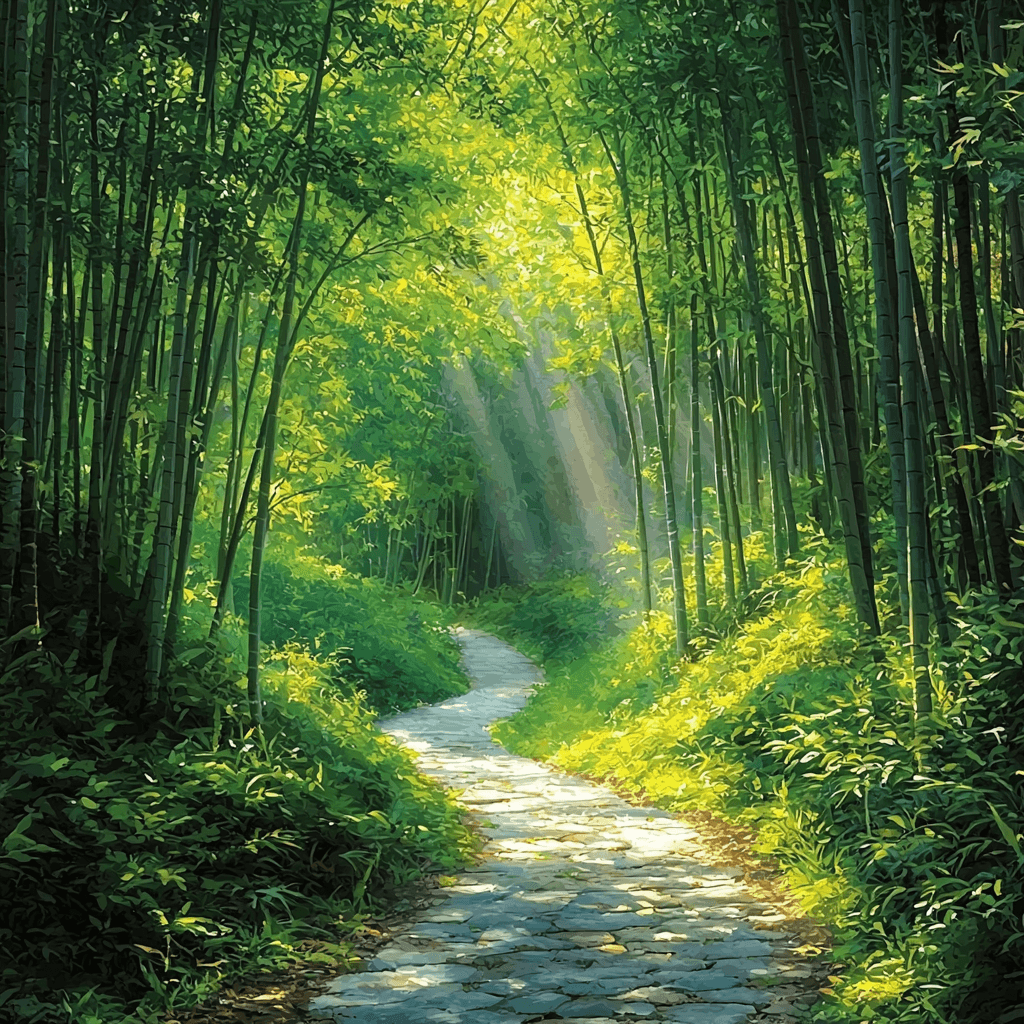 Bamboo Grove - Arashiyama Painting Number Kit