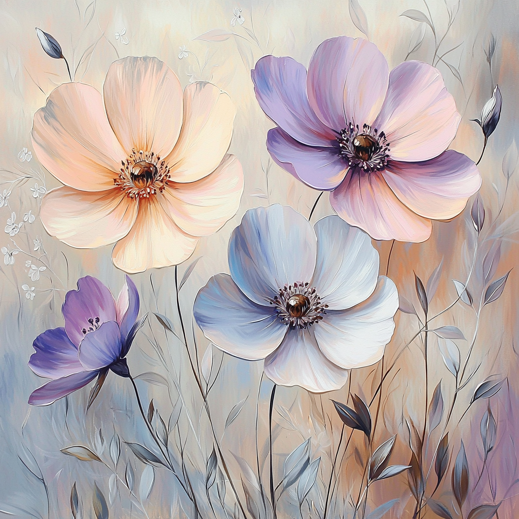 Leonardo Da Vinci Inspired Whispering Petals: Nature's Harmony Paint By Numbers