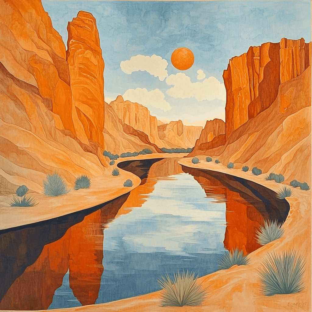 Georgia O'Keeffe Inspired O'Keeffe's Secluded Canyon Numbered Painting Kits