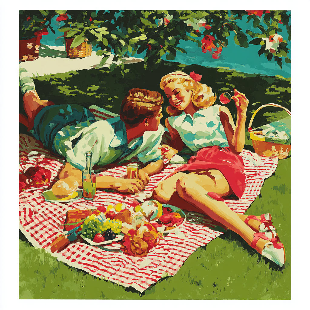 A Family Picnic Numbered Painting Kits
