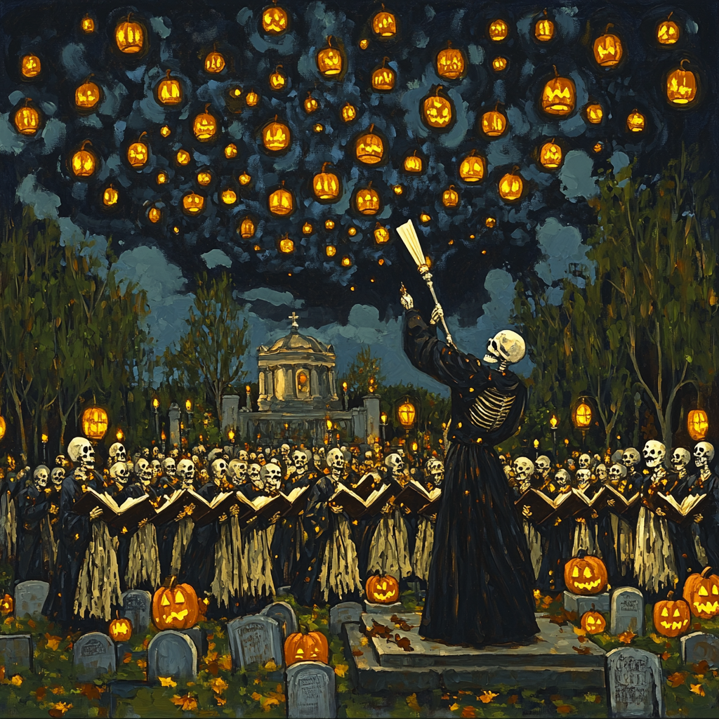 Graveyard Choir With Lantern Constellations Painting by numbers kit