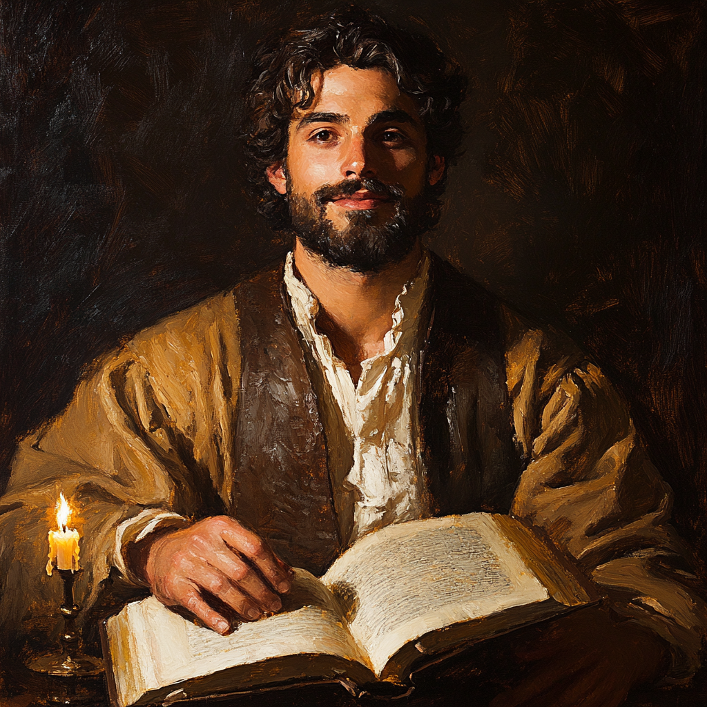 Rembrandt Inspired Candlelit Reader paint by number