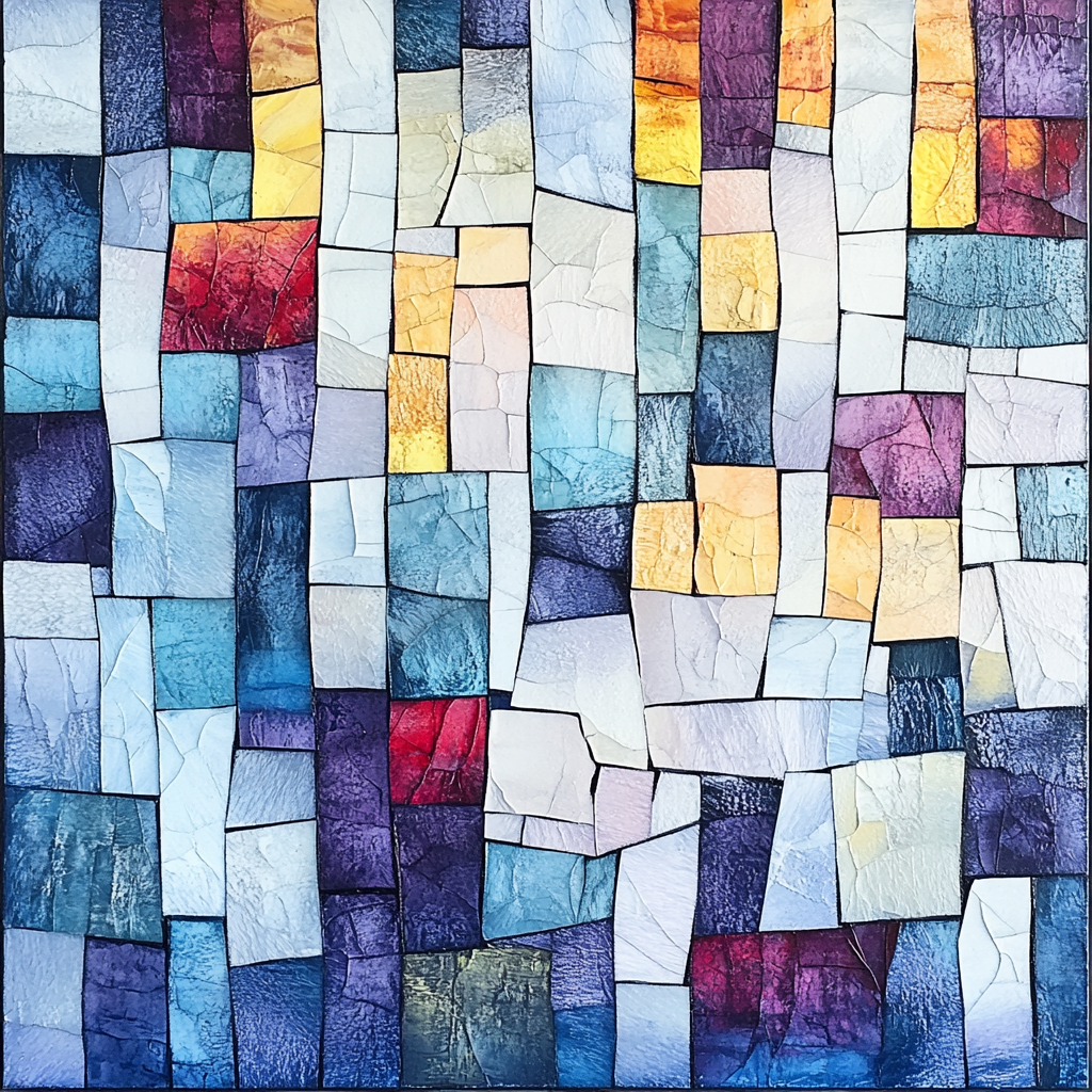 Jean-Paul Riopelle Inspired Twilight Arctic Mosaic Numbered painting kits