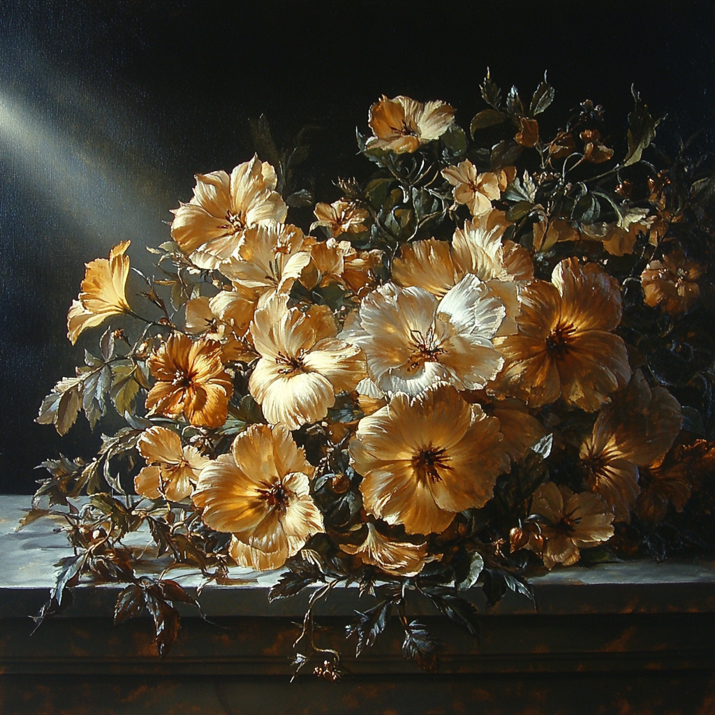 Caravaggio Inspired Withering Autumn Bouquet painting number kit