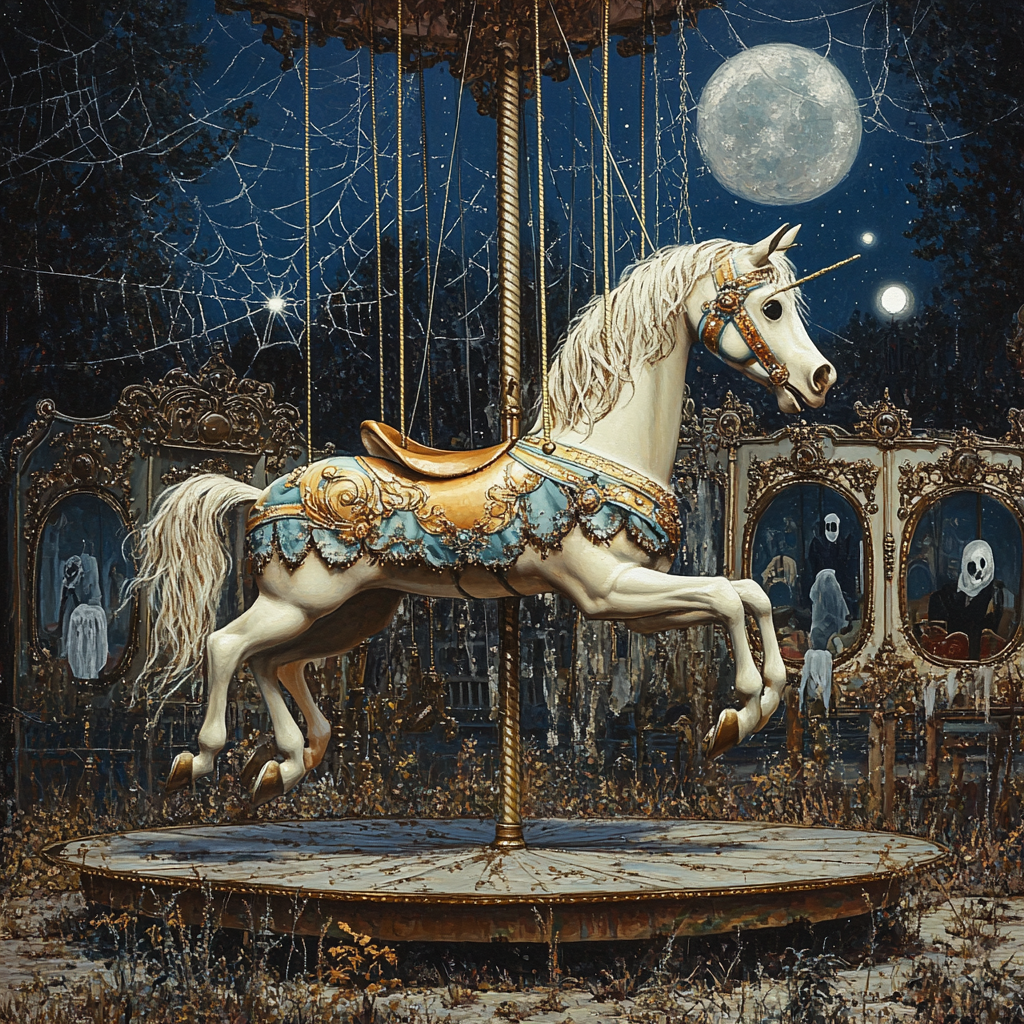 Moonlit Haunted Carousel paint by numbers