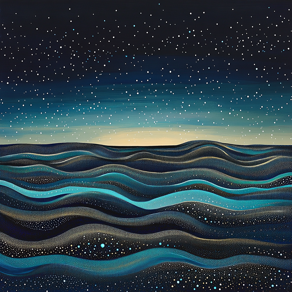 Georges Seurat Inspired Celestial Tide DIY paint by numbers