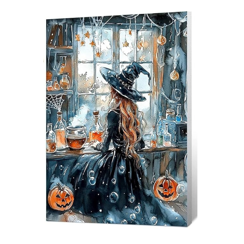 Halloween Cat And Pumpkin Paint by Numbers Kit