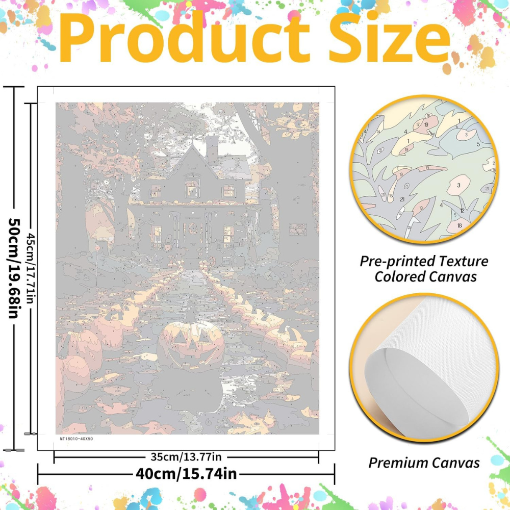 Halloween Pumpkin Paint By Numbers Kit For Adults